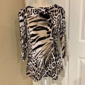 Animal print poly/spandex top